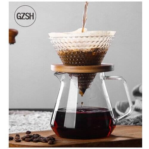GZSH Strawberry V60 Coffee Filter Cup Heat-resistant Glass Hand-made Coffee Set Sharing Pot Drip Filter Cone Filter Cup #102