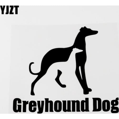 YJZT 16.3CM×13.9CM Creative Graphical Animal Greyhound Dog Vinyl Decal Car Sticker 8C-0587