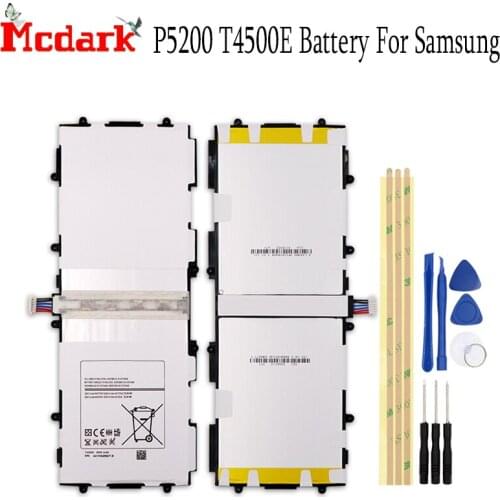 Mcdark T4500E Battery For Samsung GALAXY Tab 3 10.1 P5210 P5200 P5220 GT-P5200 Tablet Li-ion Batteria 6800mAh with Tools