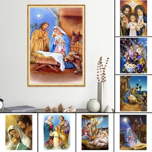 5D DIY Diamond Painting Religious Jesus Cross Stitch Kit Full Embroidery Mosaic Art Picture of Rhinestones Decor New Arrivals