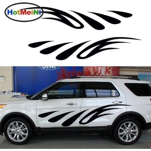 HotMeiNi 2X 200cm*40 Heavy Rain Flames Leapt Constant Struggle Struggle Ahead Art Car Stickers for Smooth Surface Vinyl Decal