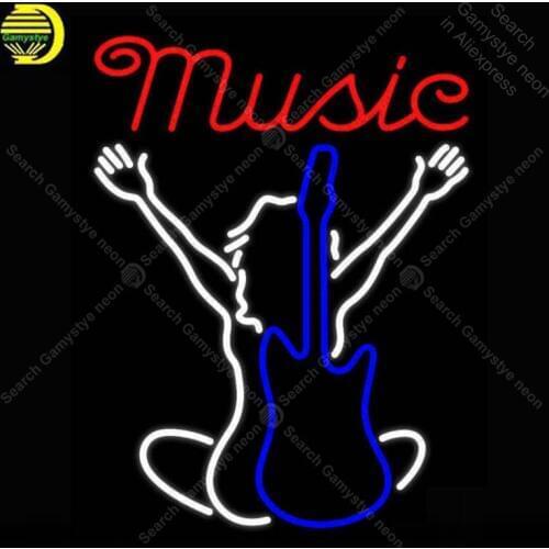 Neon Sign for Music Silhouette neon bulb Sign Girl Beer Bar Pub Light Neon lights Sign glass Tube Iconic Light anuncio luminoso