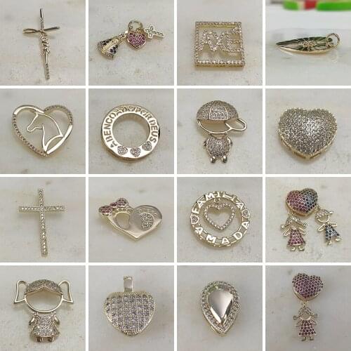 NEW Zircon Clear CZ Champagne Gold Color Pendant Cubic Zirconia Children Jewelry for Girls Necklace Gift Dropshipping Wholesale