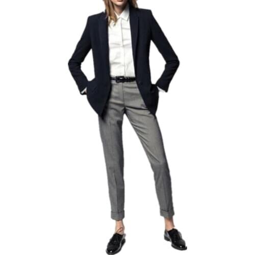 Limited Promotion Full Pantalones Mujer 2 Piece Jacket+pants Women Ladies Business Office Tuxedos Work Wear Suit Bespoke