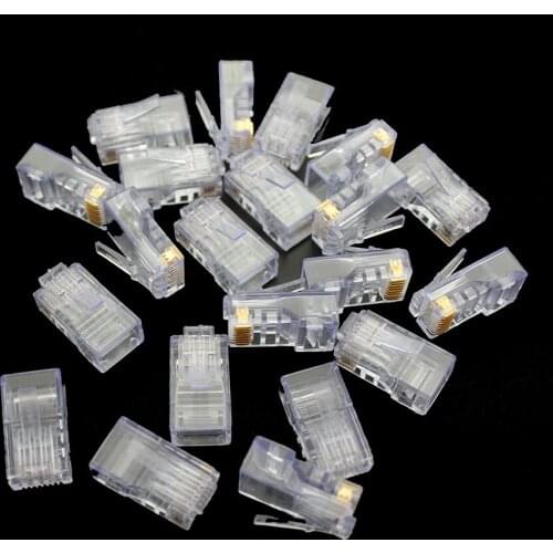 Wholesale 100PCS RJ45 RJ-45 CAT6 8P8C Ethernet Network Modular Plug LAN Cable Non-shielded Adapter Connector Head Plug