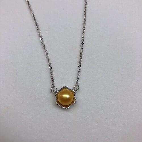 Flower Necklace Mountings Necklace Pendant Chain Findings Settings Jewelry Parts Fittings Charm Accessories for Pearls