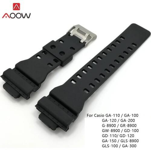 16mm Silicone Watch Strap For Casio G Shock Replacement Black Sports Waterproof Rubber Watch Belts Watchband Accessories