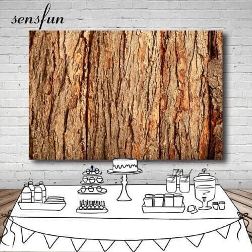 Sensfun Brown Bark Texture Backdrop For Boys Safari Jungle Wild One Birthday Party Photography Backgrounds Custom Photo Studio