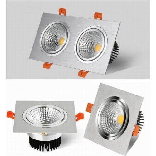 Silver Dimmable led downlight lamp 7W 9w 12w 18w 24w cob led spot AC110V-220V ceiling recessed downlights square led panel light