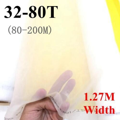 1 Meter Polyester Silk Screen Printing Mesh 127cm Width 32T/39T/47T/53T/62T/72T/80T Silkscreen Printing Mesh 80-200M