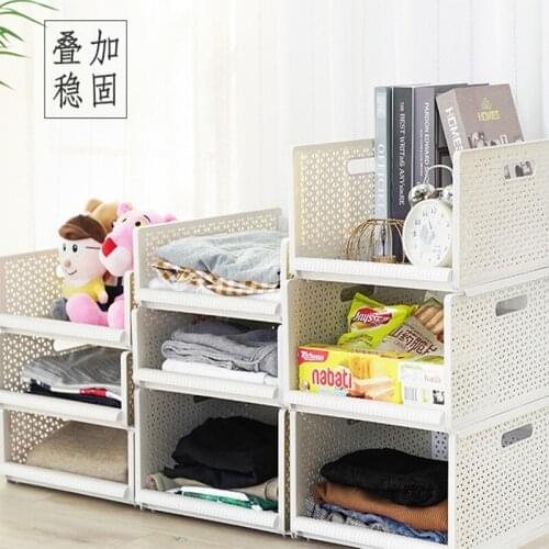 Wardrobe storage closet storage layered partition drawer storage box clothes storage basket rack bedroom finishing A10955