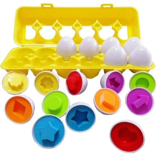 6/12pcs Set Smart Eggs Puzzle Games Montessori Toys Shape Color Matching 3D Puzzles For Kids Educational Toys Montessori Puzzles