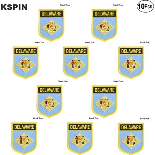 U.S.A Delaware Flag Embroidery Patches Iron on Saw on Transfer patches Sewing Applications for Clothes in Home&Garden