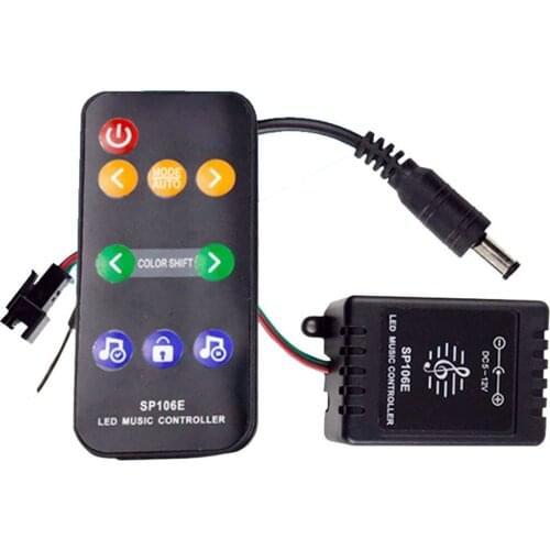 SP106E LED Music Controller 9keys DC5V-12V WS2811 /WS2812B /6812 /1903/6803 Magic LED tape digital colorful music controller