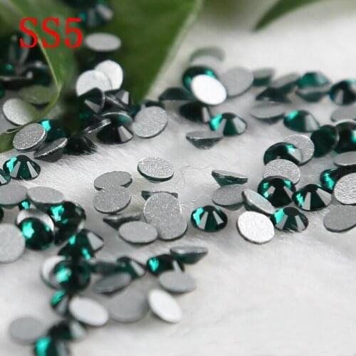 Deep green 1440pcs/lot ss5 crystal strass wall desk wedding dress decoration non hot fix rhinestones also for nail art