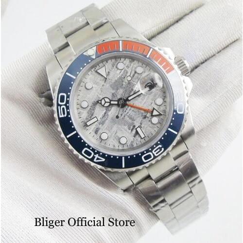 Top Brand New 40mm Grey Dial Automatic Movement Self Winding GMT Function Sapphire Glass Luminous Marks