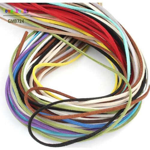 NEW 10 Colors 10M Flat Faux Suede 2.5mm Width Korean Velvet Leather Cord Rope String for DIY Jewelry Making Bracelet Necklace