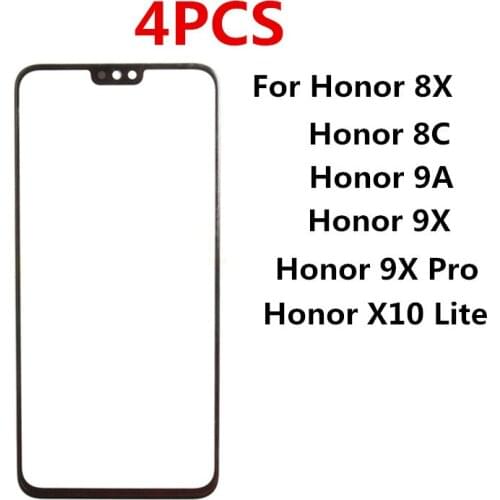 4PCS/Lot Outer Screen For Huawei Honor 8X 8C 9A 9X Pro X10 Lite Touch Panel LCD Display Front Glass Repair Replace Parts