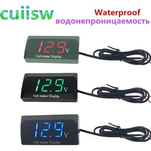 Waterproof voltmeter DC 5V-30V 0.56 inch LED Display Digital Panel Volt Voltage Meter Tester 12V 24V For Car motorcycle IPX6