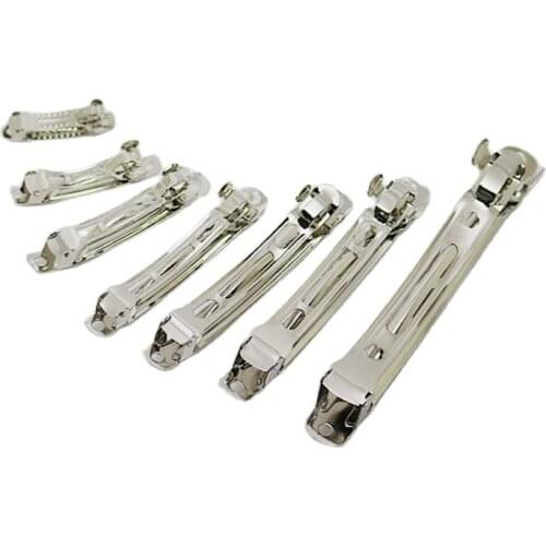 10pcs Metal French Barrette Spring Hair Clips Automatic For Jewelry Bows