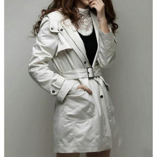 2019 Winter Women High Street Jackets Solid Color Hooded Long Receive Waist Lady Clothes Keep Warm Cashmere White Coats Female