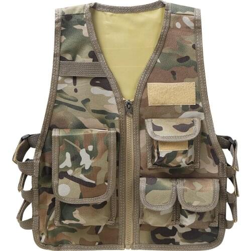 Kid Outdoor Jacket Children Vest Boy Girl Combat Training Vest Camouflage Kids Clothing Hunting Cosplay Fishing Vest for CS Game