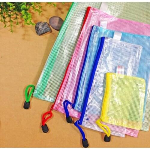 1pc Mesh Zipper Paper Bags, Waterproof Folder, The Office Of Student Bags A4 / A5 / B4 / B5 Send Random Colors