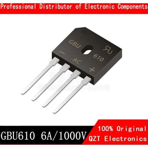 10pcs/lot GBU610 DIP SURFACE GLASS PASSIVATED BRIDGE RECTIFIER In Stock