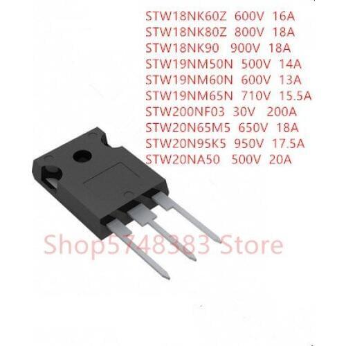 10PCS/LOT STW18NK60Z STW18NK80Z STW18NK90 STW19NM50N STW19NM60N STW19NM65N STW200NF03 STW20N65M5 STW20N95K5 STW20NA50 TO-247