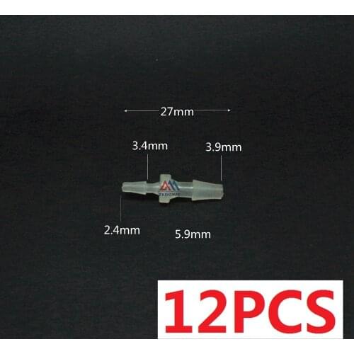 12 pieces 3.9mm*2.4mm Straight Reducing Connector Plastic Fitting Barbed Reducing Connector