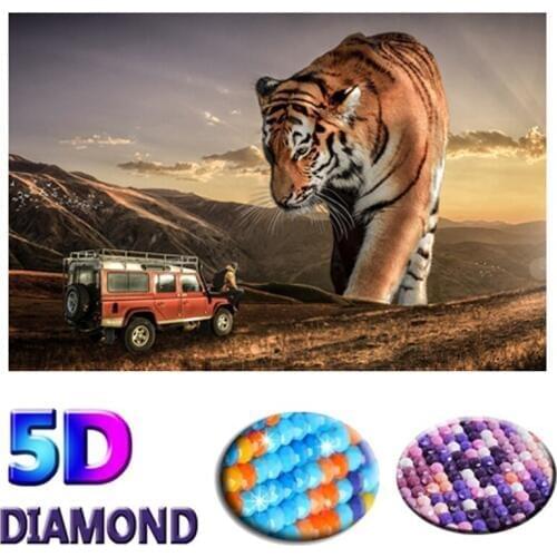 5d Diamond Painting Tiger Diamond Embroidery Cartoon Diamond Cross Stitch European And American Style Home Decor Acrylic Diamond