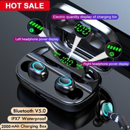 HKNA Bluetooth-Compatible Wireless Headphones with Microphone 3500mah Waterproof Earphones Stereo Noise Cancelling Headset