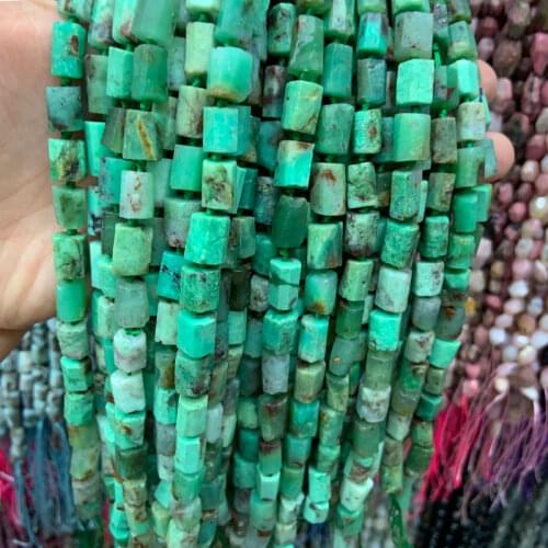 8x11mm Natural Green Opal Stone Beads 38cm Matte Frost Freeform Tube Column Spacer DIY Loose Beads For Jewelry Making Beads Gift