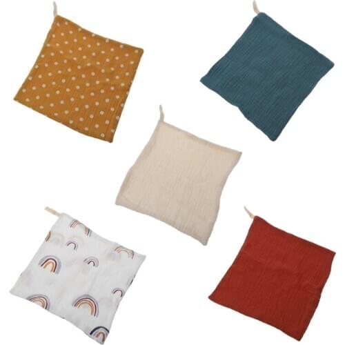5 Pcs Baby Towels Muslin Cloth Hand Face Wipes Saliva Bib Handkerchief Washcloth F3ME