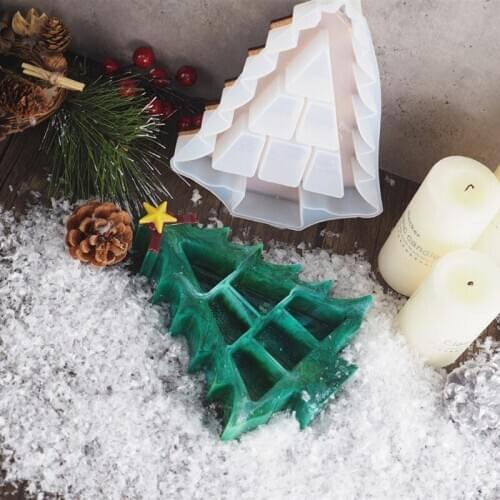 DIY Christmas Tree Cake Pan Mold Silicone Christmas Tree Tray Resin Casting Mold Holiday Parties Decor Storage Box Mold
