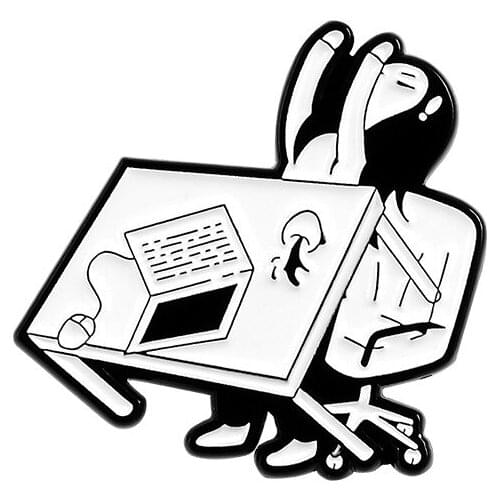 Girl Tired Of Work Alloy Brooch Bag Clothes Backpack Lapel Enamel Pin Badges Cartoon Jewelry Gift For Friend Women Accessories