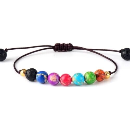 Energy Chakra Bracelet Jewelry Multi Color Natural Stone Beads Simple Bracelet Handmade Yoga Bracelets Gifts