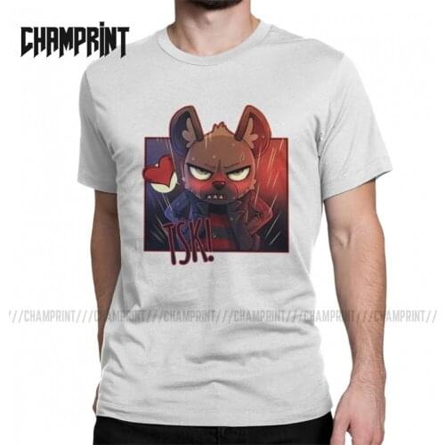 TSK Aggretsuko Mens T Shirts Retsuko Anime Panda Death Metal Humor Tees Short Sleeve O Neck T-Shirt Pure Cotton Big Size