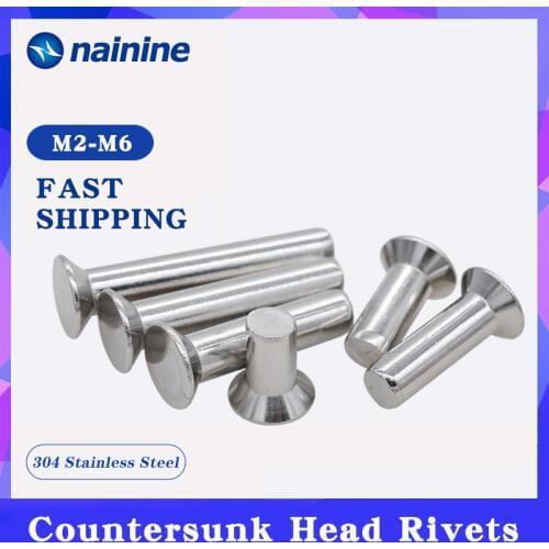 GB869 M2 M2.5 M3 M4 M5 M6 304 Stainless Steel Flat Countersunk Head Solid Rivet Self Plugging A127