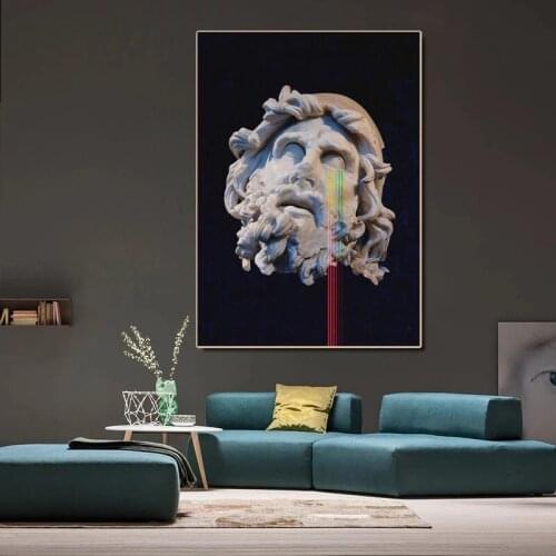 Greek Mythology Zeus Sculpture Canvas Painting on Modern Wall Art Poster and Prints Picture for Living Room Home Decoration