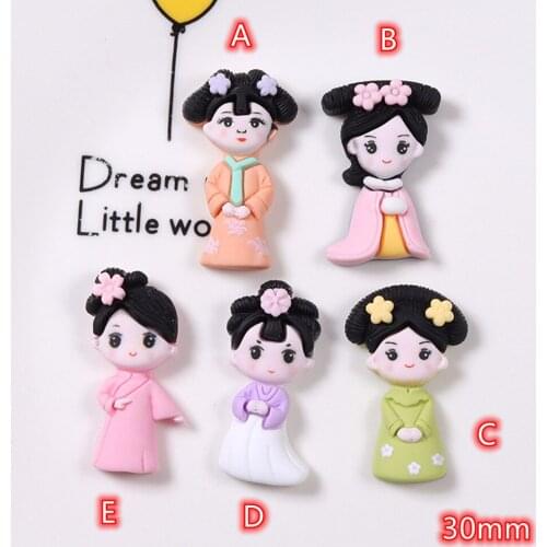 Cabochons Ancient Chinese Girl 20Pcs Resin Flat Back Cabochon Scrapbook Kawaii DIY Embellishments Accessories