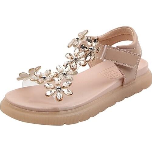 Korean Version of Fashion Snowflake Shape Princess Shoes 2021 Summer Baby Girl Open-toed Sandals Childrens Single Shoes