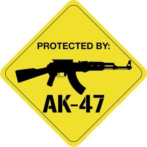 Creative AK47 Gun Custom Car Decal Accessories PVC Auto Decoration Sticker Waterproof Sun Protection 14cm*14cm