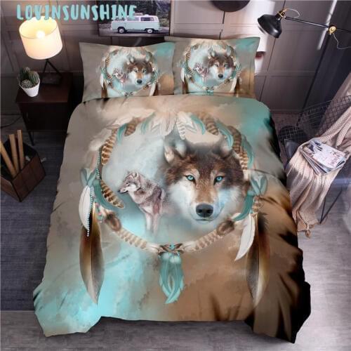 LOVINSUNSHINE 3D Wolf King/queen/twin Size 3pcs Bedding Set Of Duvet Cover Bed Pillow Cases Comforter Bed Sets xx05
