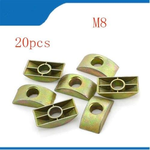 M8 mm Hole Furniture Connector Fittings Half Moon Nuts 20 Pcs