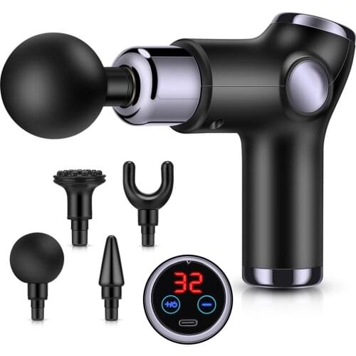 32 Speeds Muscle Massage Gun Mini Vibrators LCD Display Muscle Relaxation Electric Massager Gun For Neck Body Deep Relief Pain