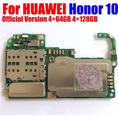 TDHHX Original Work Well Unlocked Mainboard Main 64GB 128GB ROM RAM 4GB Circuits Flex Cable For Huawei Honor 10 Motherboard