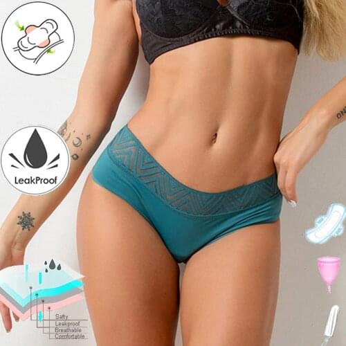 Menstrual Panties Women Menstrual Underwear Leakproof Period Panties Briefs Sexy Lace 4 Layers Bragas Menstruales Absorbentes