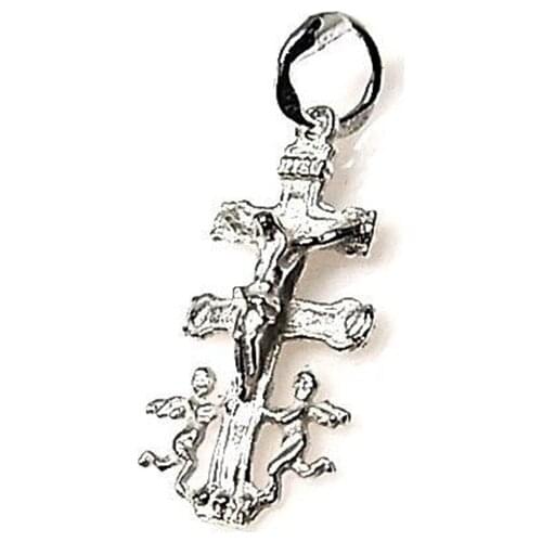 Minoplata Cruz de Caravaca de Plata de ley mediana 2 Cm x 1 Cm una joya amuleto unisex perfecta para hacer un regalo especial