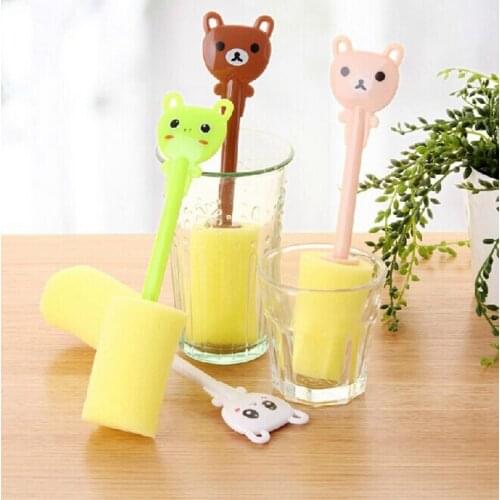 Cartoon Environmental Cleaning Brushes For Glass Milk Bottle/Family Use Glass Sponge Cup Brush/Brand Cheap Cleaning Brush ss309